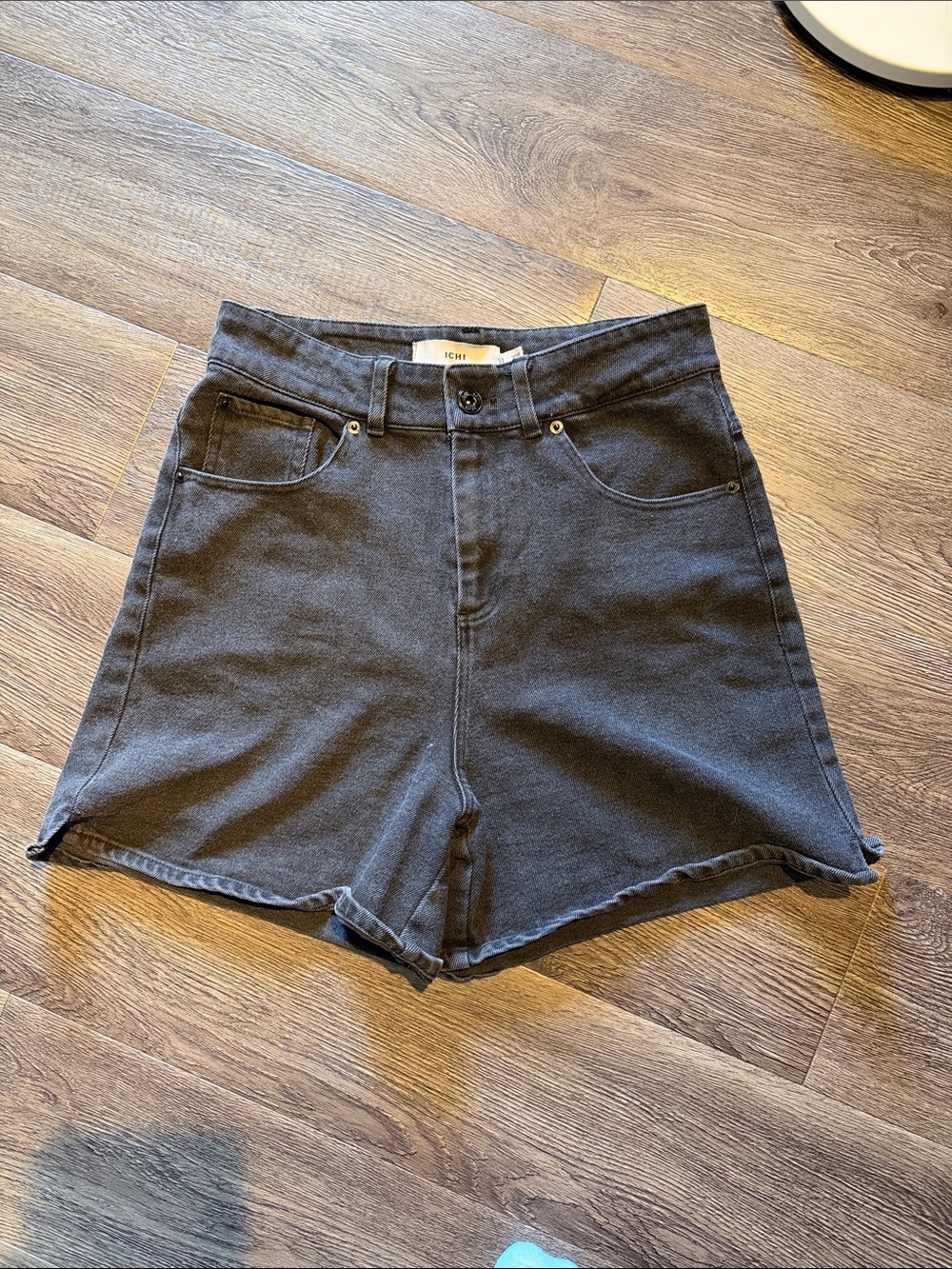 Ichi Euro High-Rise Black Denim Women's Shorts